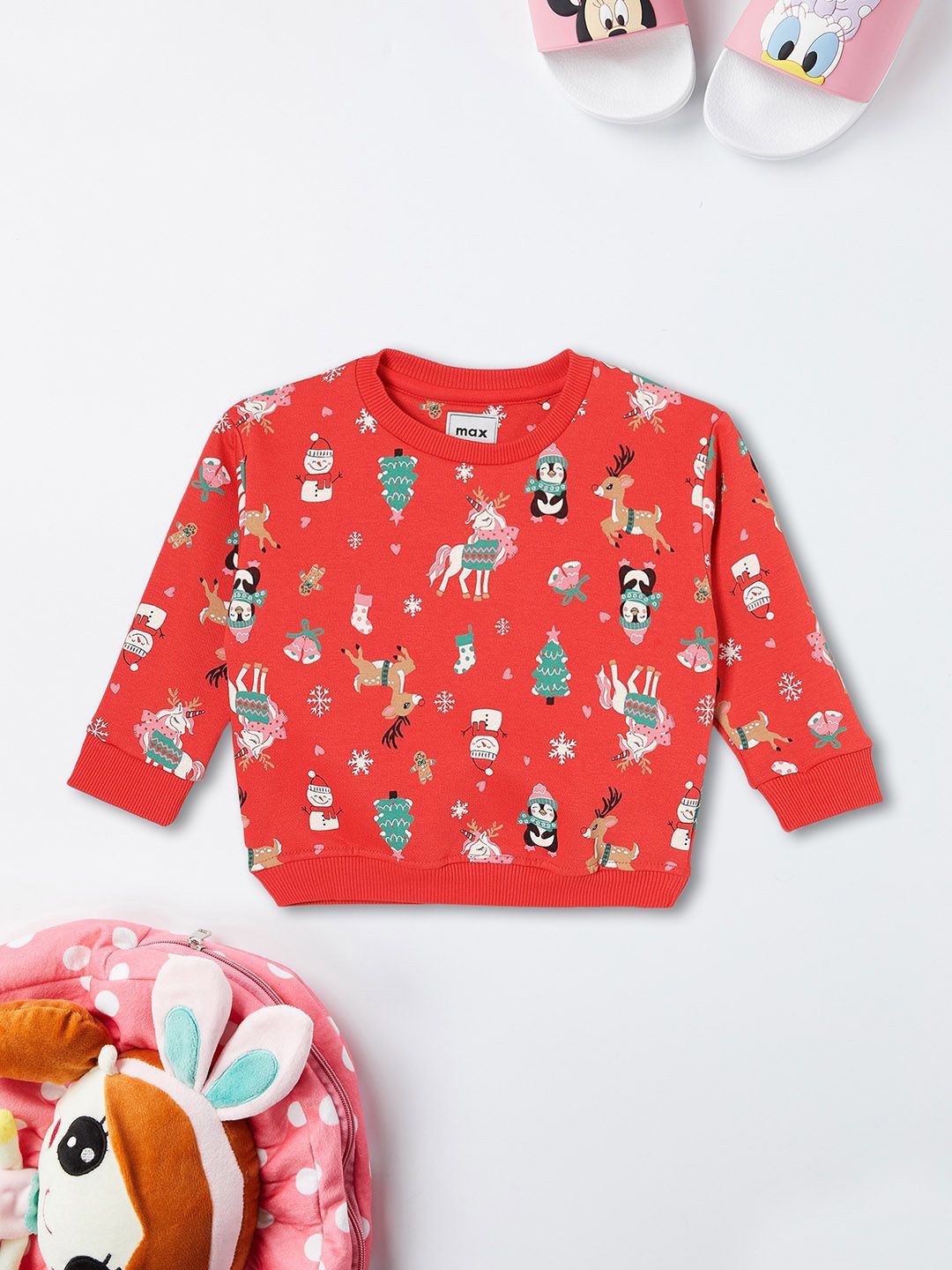 

max Girls Printed Sweatshirt, Red