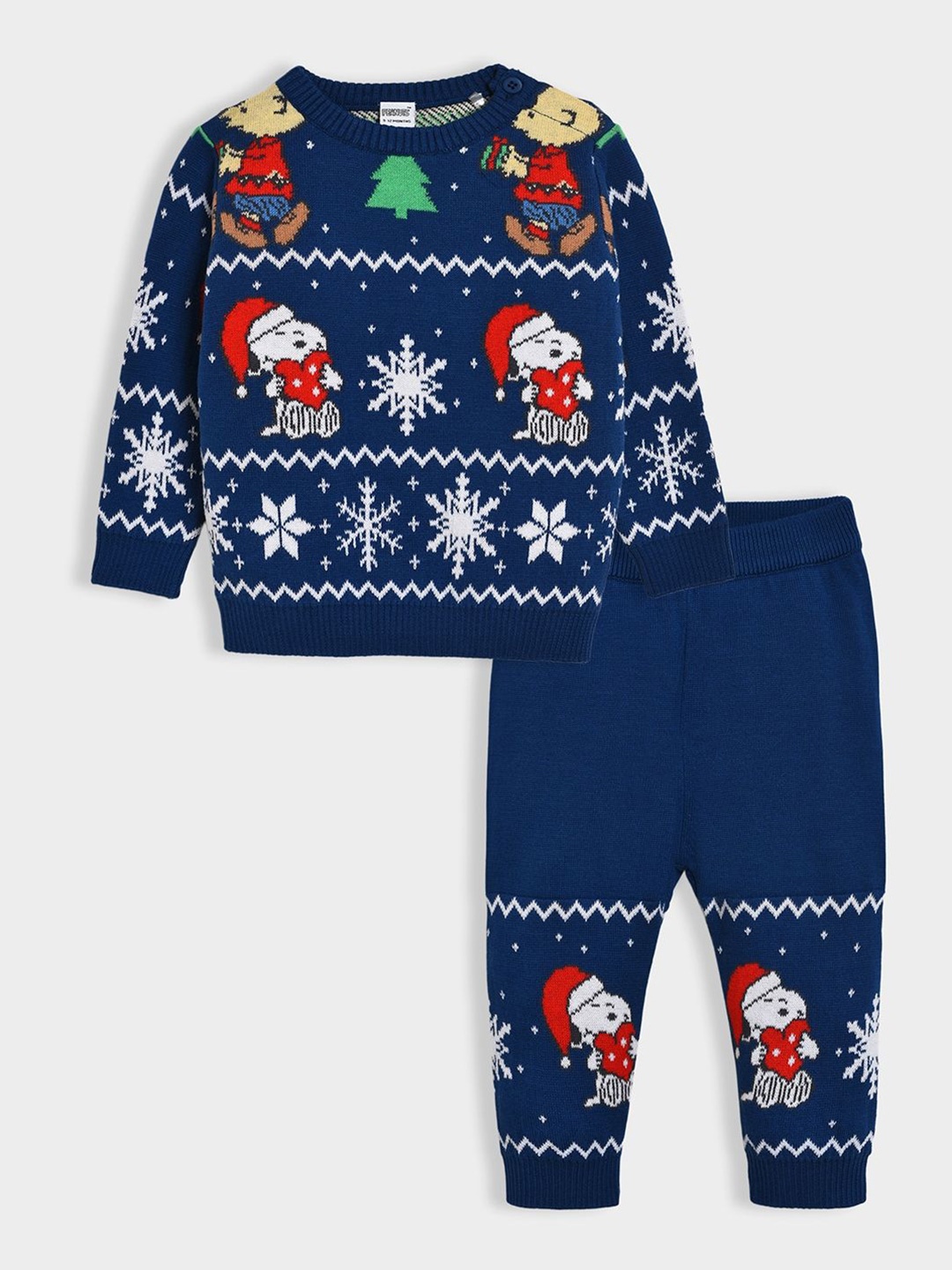 

MiArcus Peanuts Snoopy Printed Sweater & Pajama Set, Blue