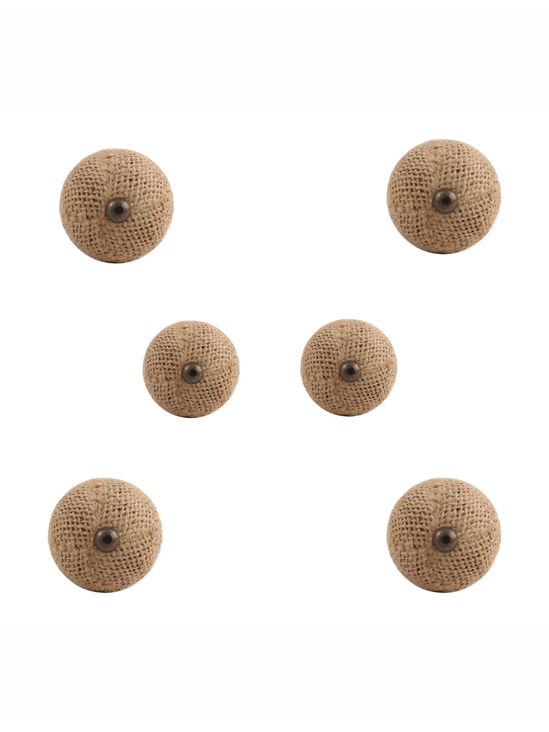 

Indianshelf Brown 6 Pieces Textured Jute Tossa Knobs