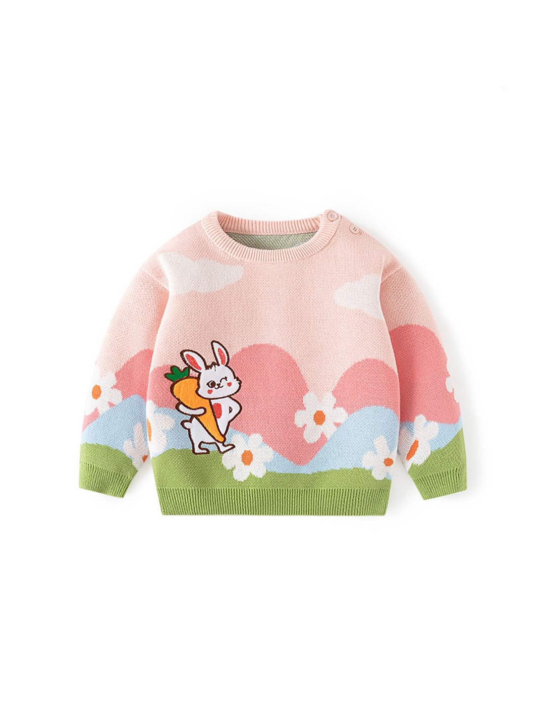 

LULU & SKY Girls Graphic Printed Pullover, Pink