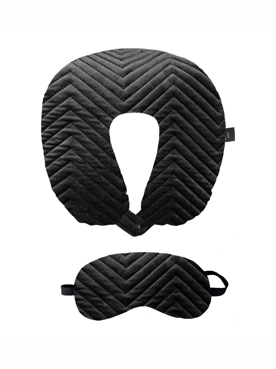

Lushomes Black Set of 2 Faux Velvet Travel Pillow