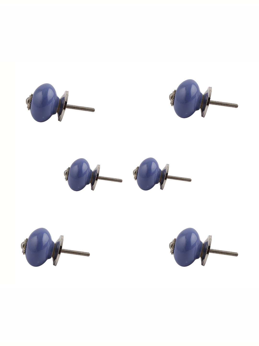 

Indianshelf 6-Pcs Blue Printed Ceramic Knobs