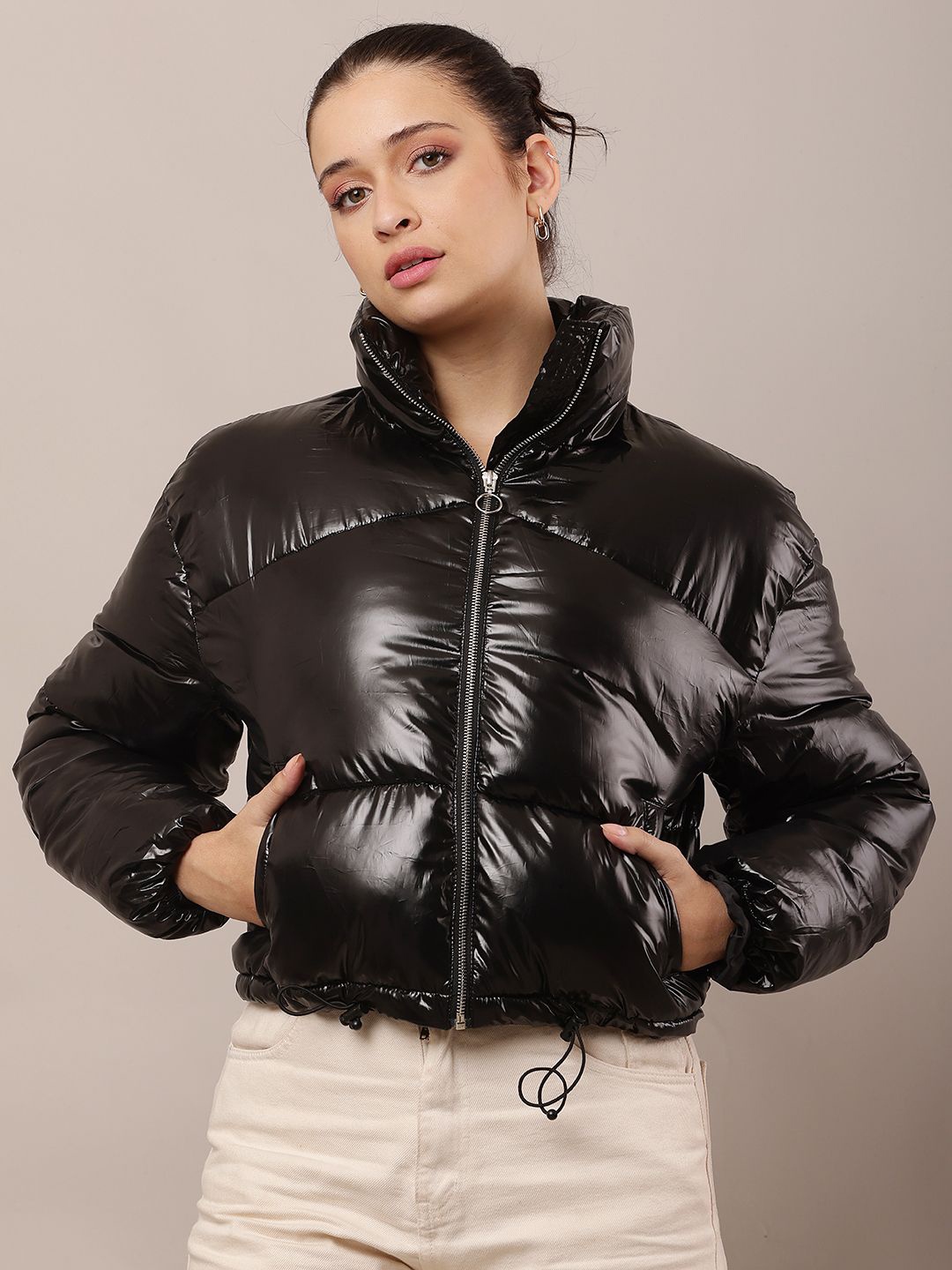 

NoBarr Women Long Sleeves Puffer Jacket, Black