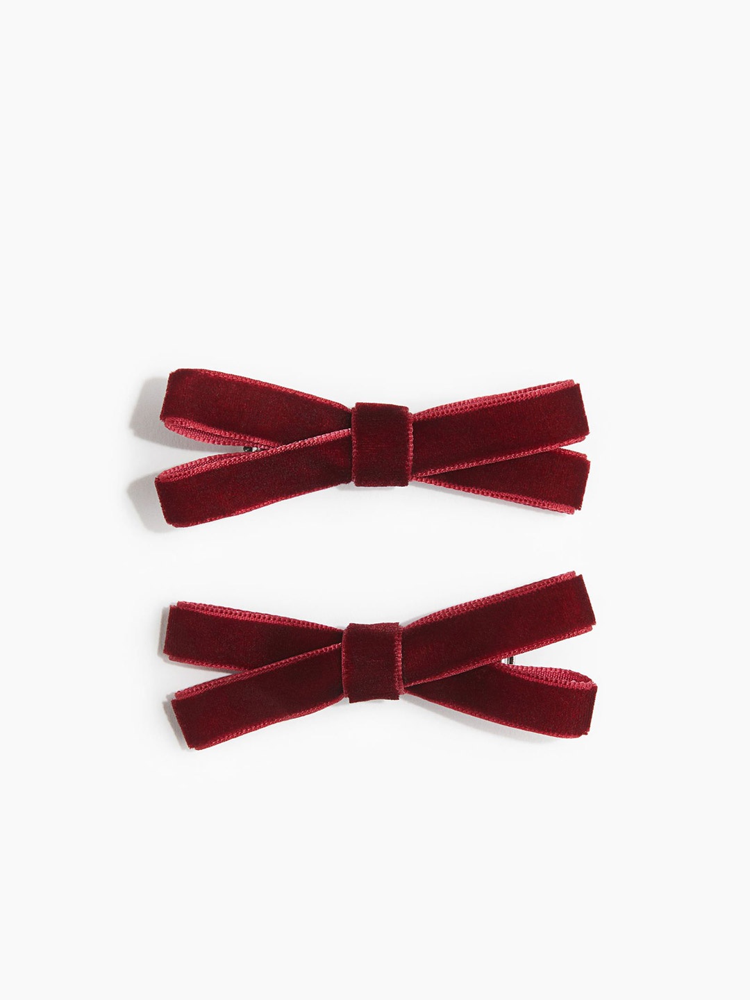 

H&M Women Set Of 2 Velvet Bow Hair Clips, Red
