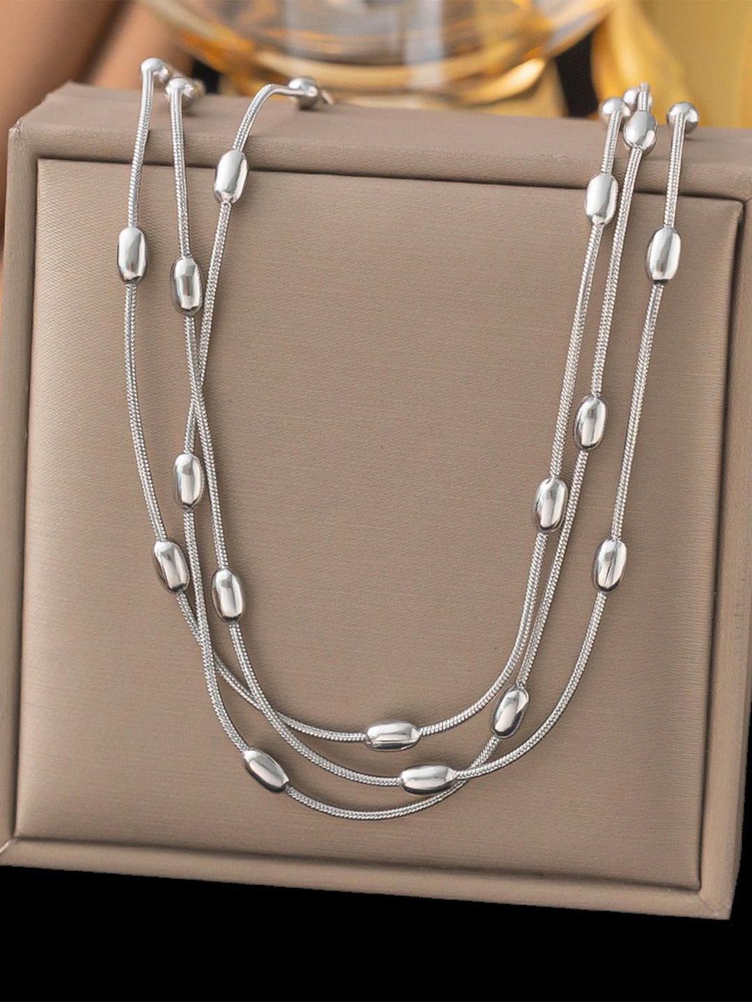 

MYKI Silver-Plated Layered Stainless Steel Chain