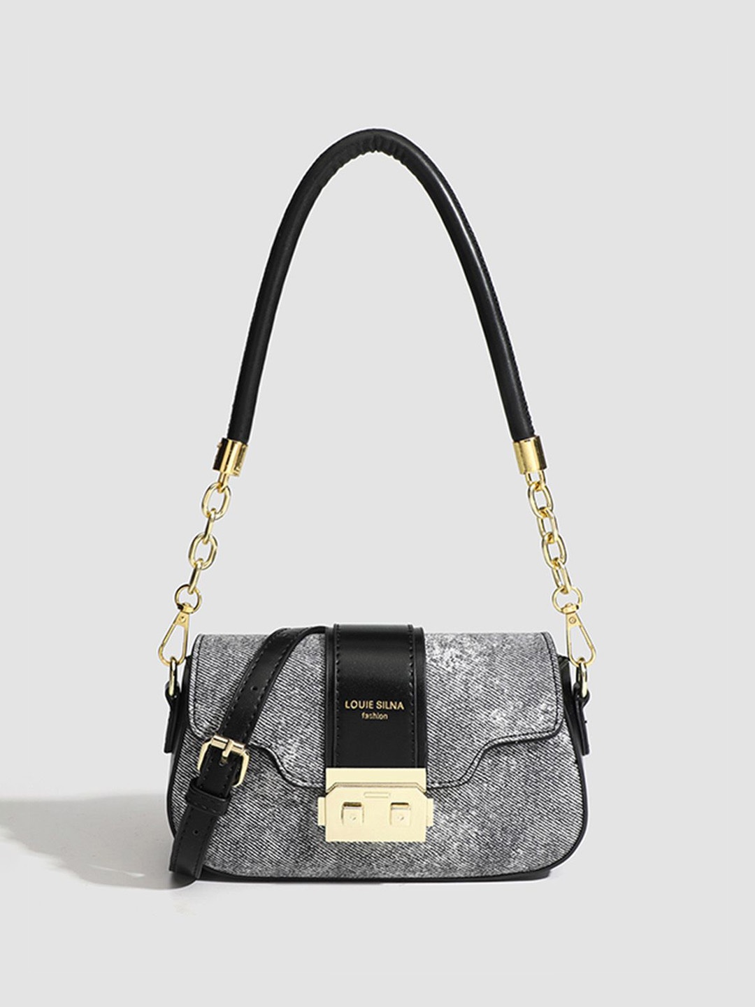 

RAVE Textured PU Structured Handheld Bag, Grey