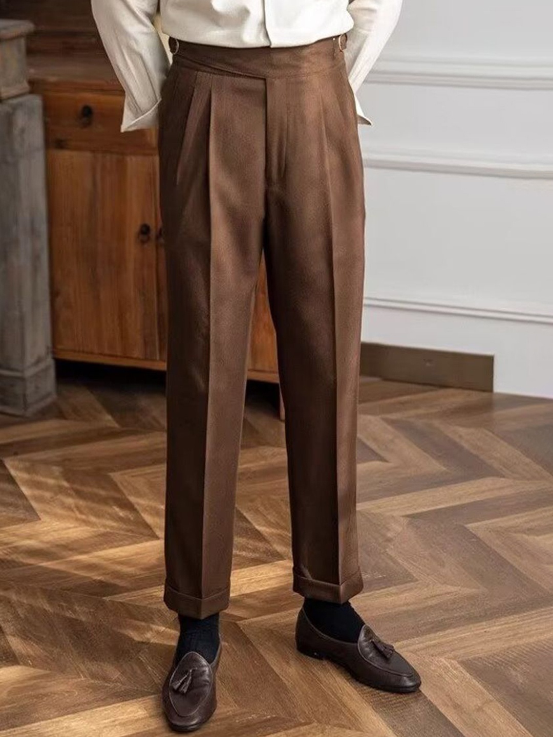 

StyleCast Men Pleated Trousers, Brown