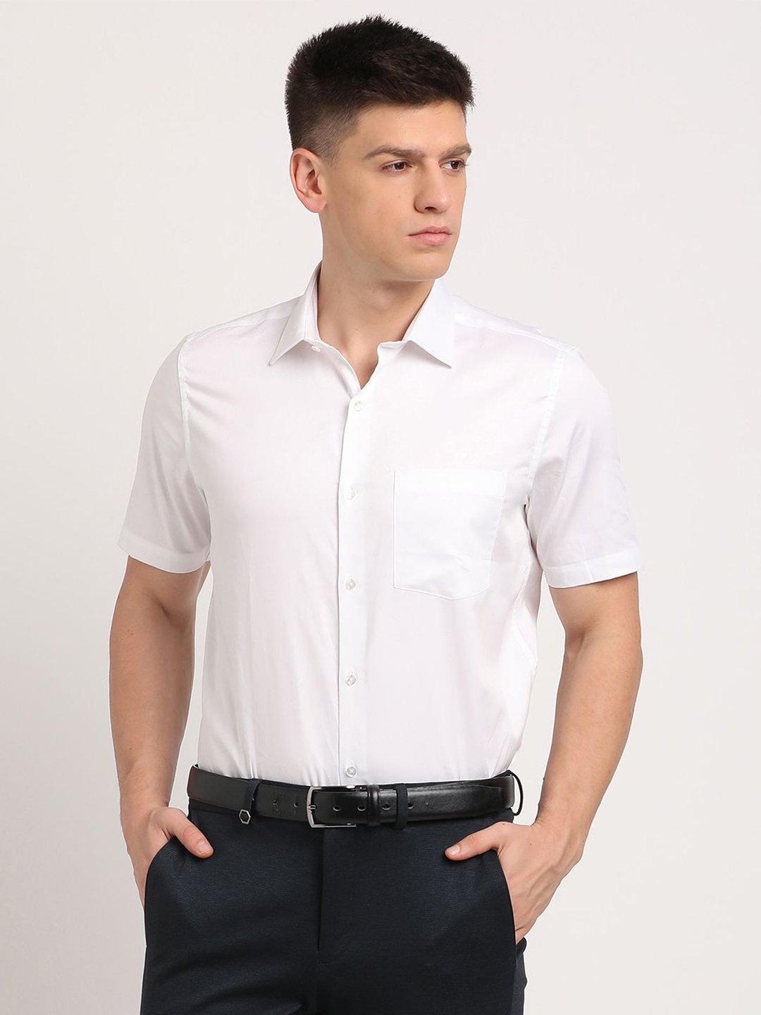 

Turtle Men Standard Opaque Formal Shirt, White