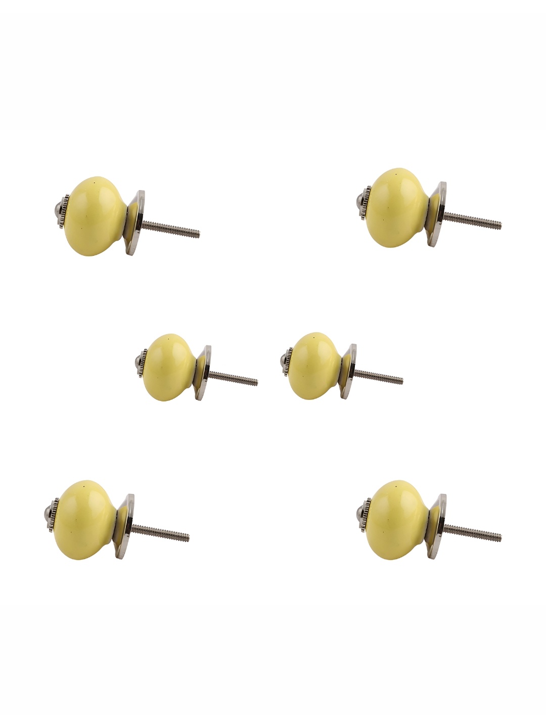 

Indianshelf 6Pcs Yellow Textured Ceramic Knobs