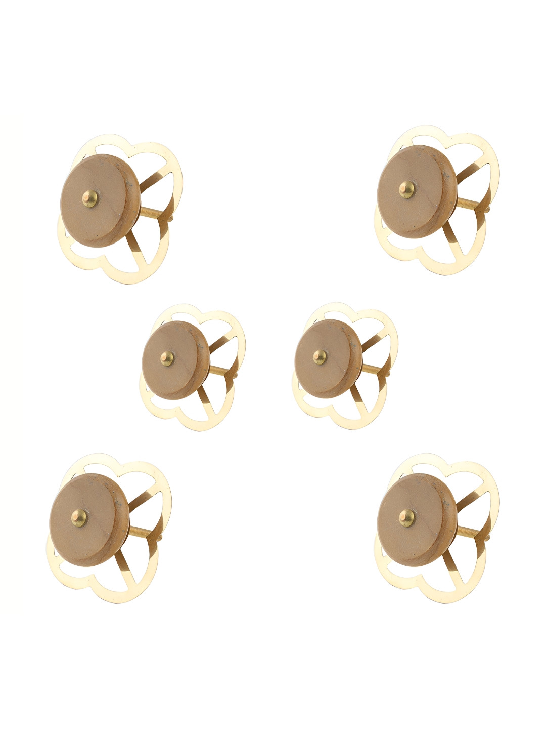 

Indianshelf 6-Pcs Brown Flat Stone Cabinet Knob