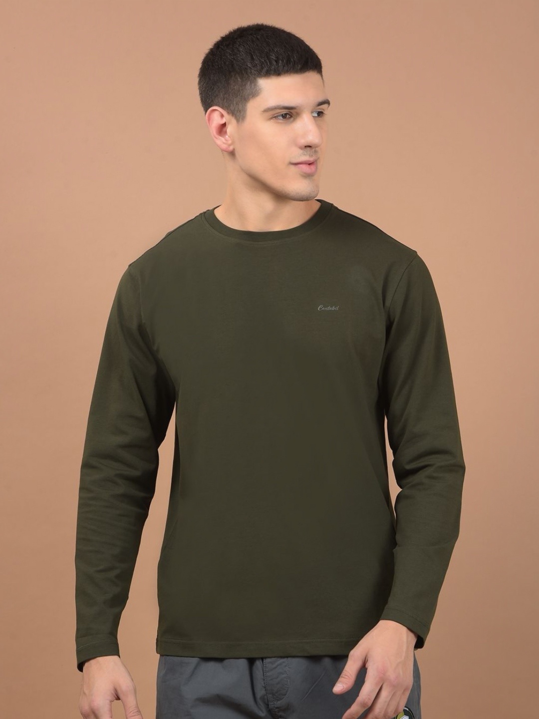 

Cantabil Men T-shirt, Olive