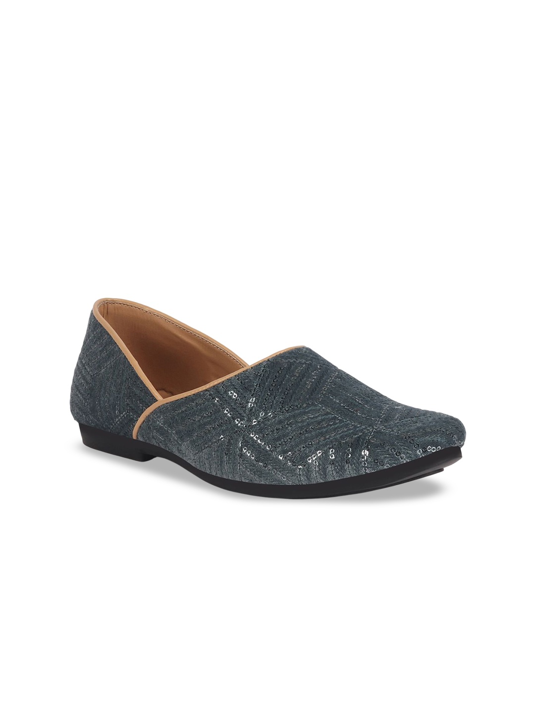 

FAUSTO Men Woven Design Mojaris, Blue