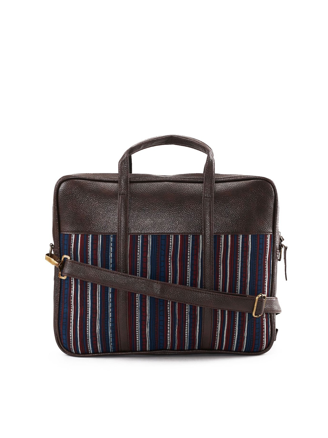 

NEPRI Unisex Striped Laptop Bag, Navy blue