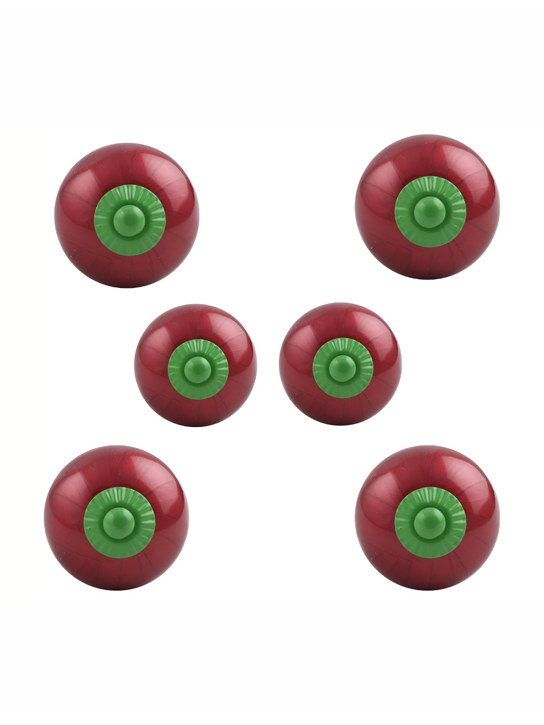 

Indianshelf Red & Green 6 Pieces Printed Ceramic Knobs