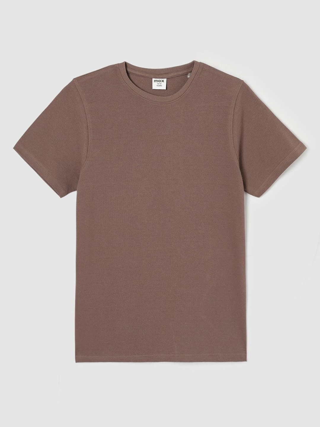 

max Boys Solid Round Neck Cotton T-shirt, Brown