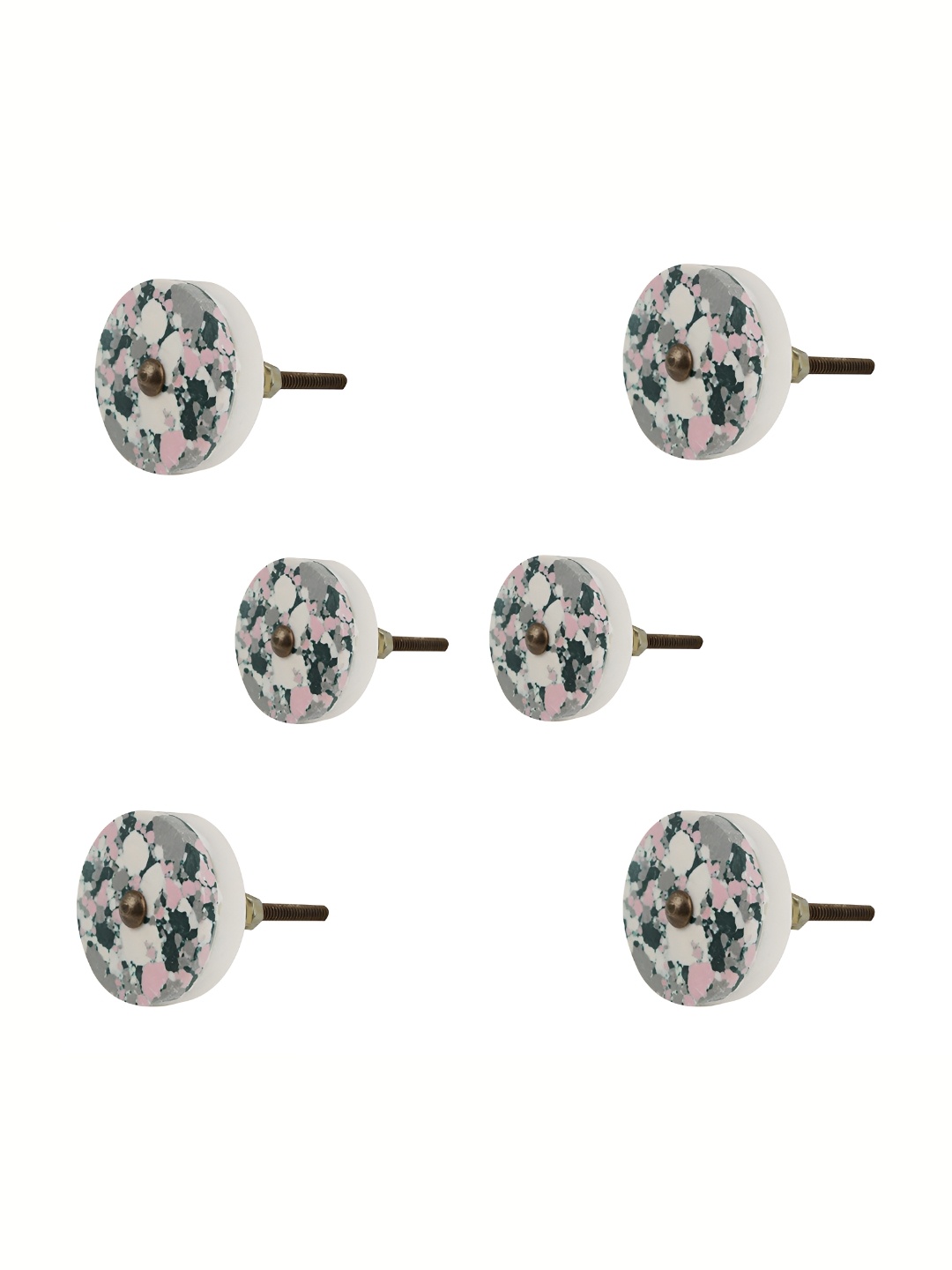

Indianshelf White & Pink 6 Pieces Textured Knobs