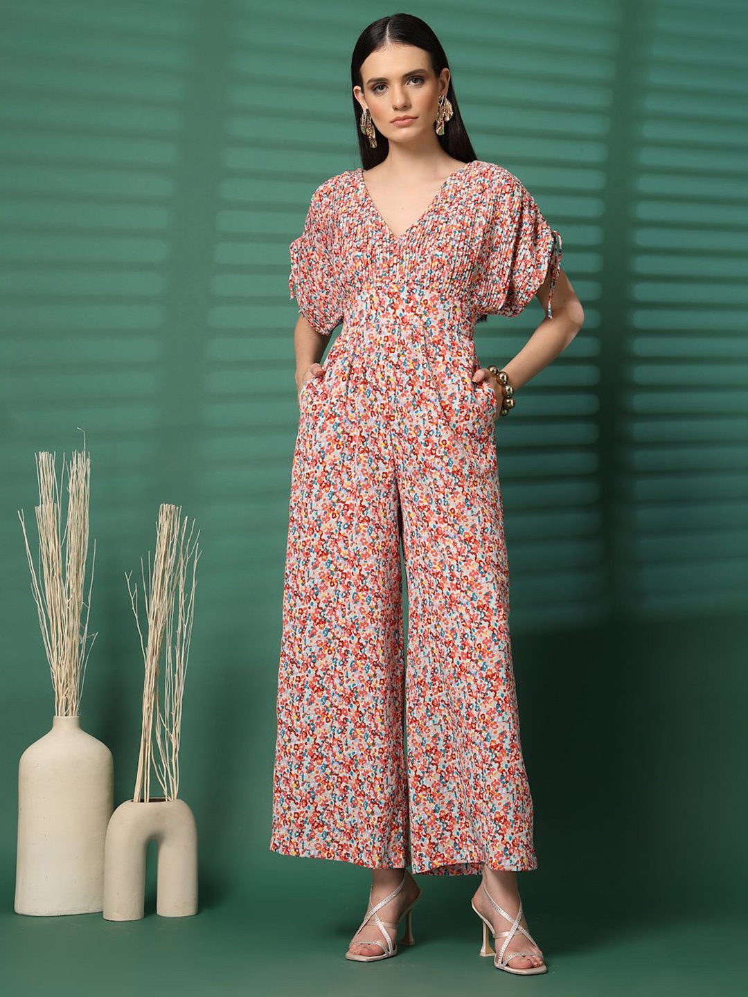

STYLECAST X KASSUALLY Printed Basic Jumpsuit, White