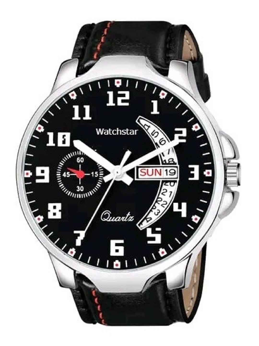 

WATCHSTAR Men Dial & Leather Straps Analogue Watch DD Black leather