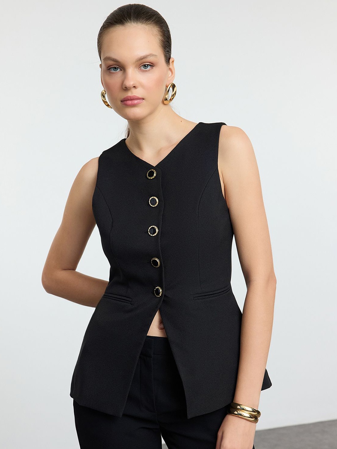 

Trendyol V-Neck Waistcoat, Black