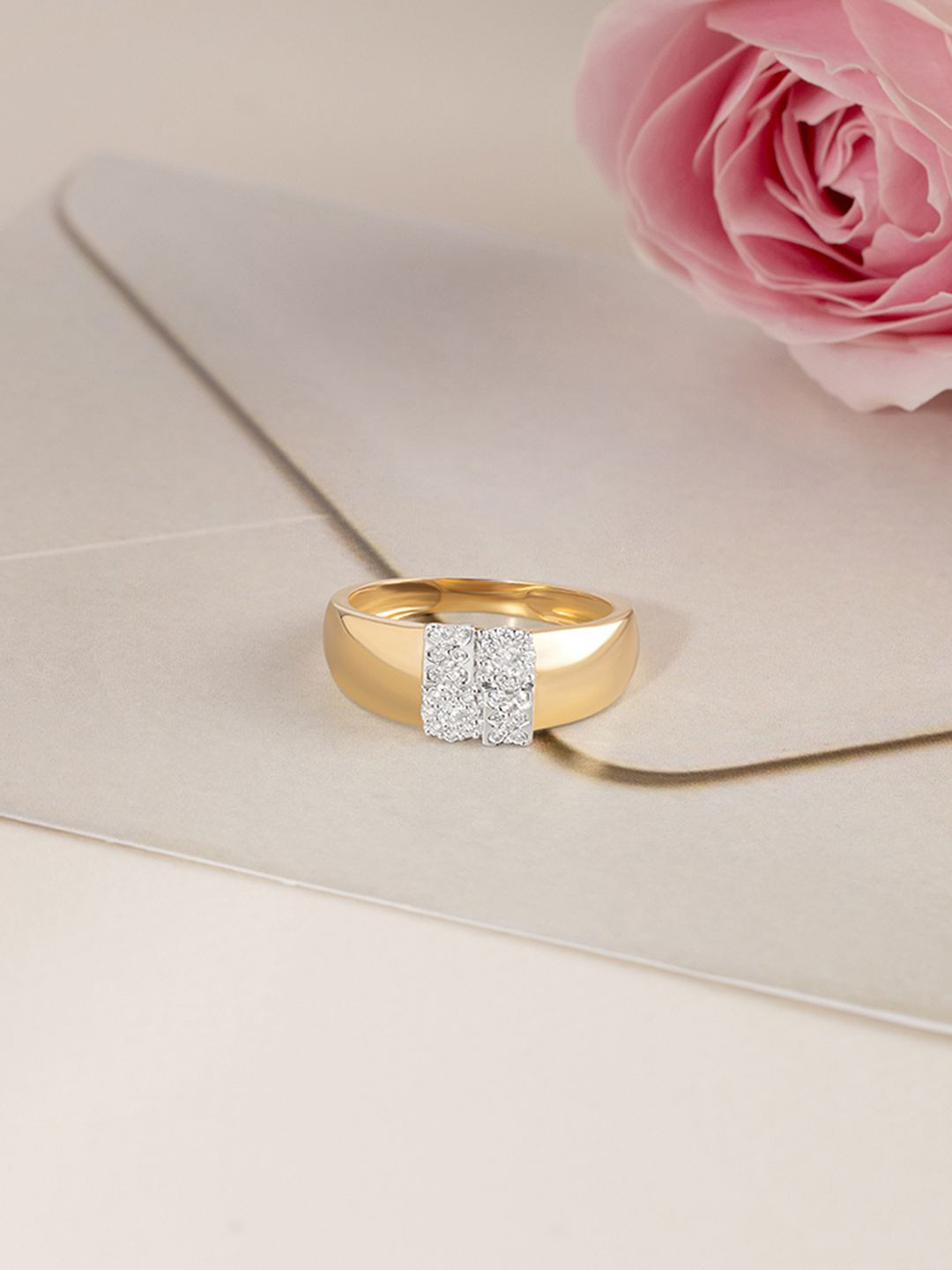 

Mia by Tanishq 14KT Forever Vibes Gold & Diamond Finger Ring 4.48gm, Yellow