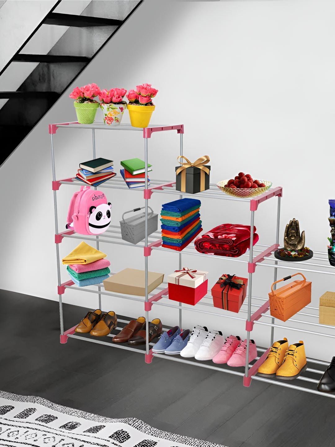 

Decent Hut 12 Shelves Portable Shoe Rack, Pink