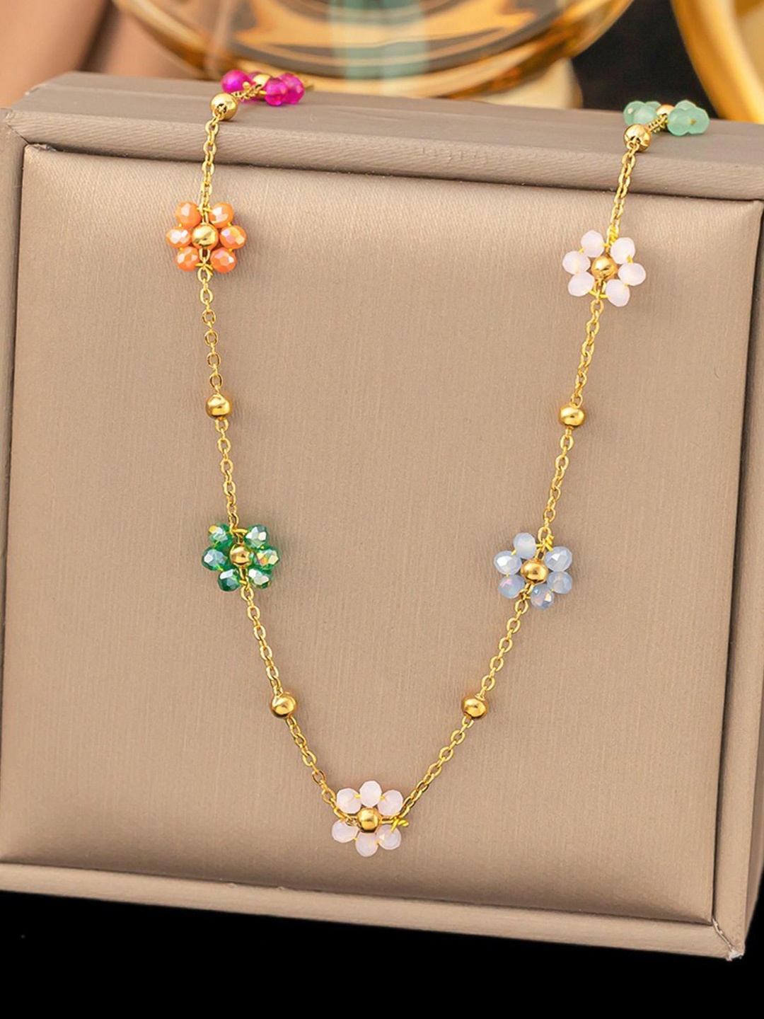 

MYKI Gold-Plated Beaded Stainless Steel Chain