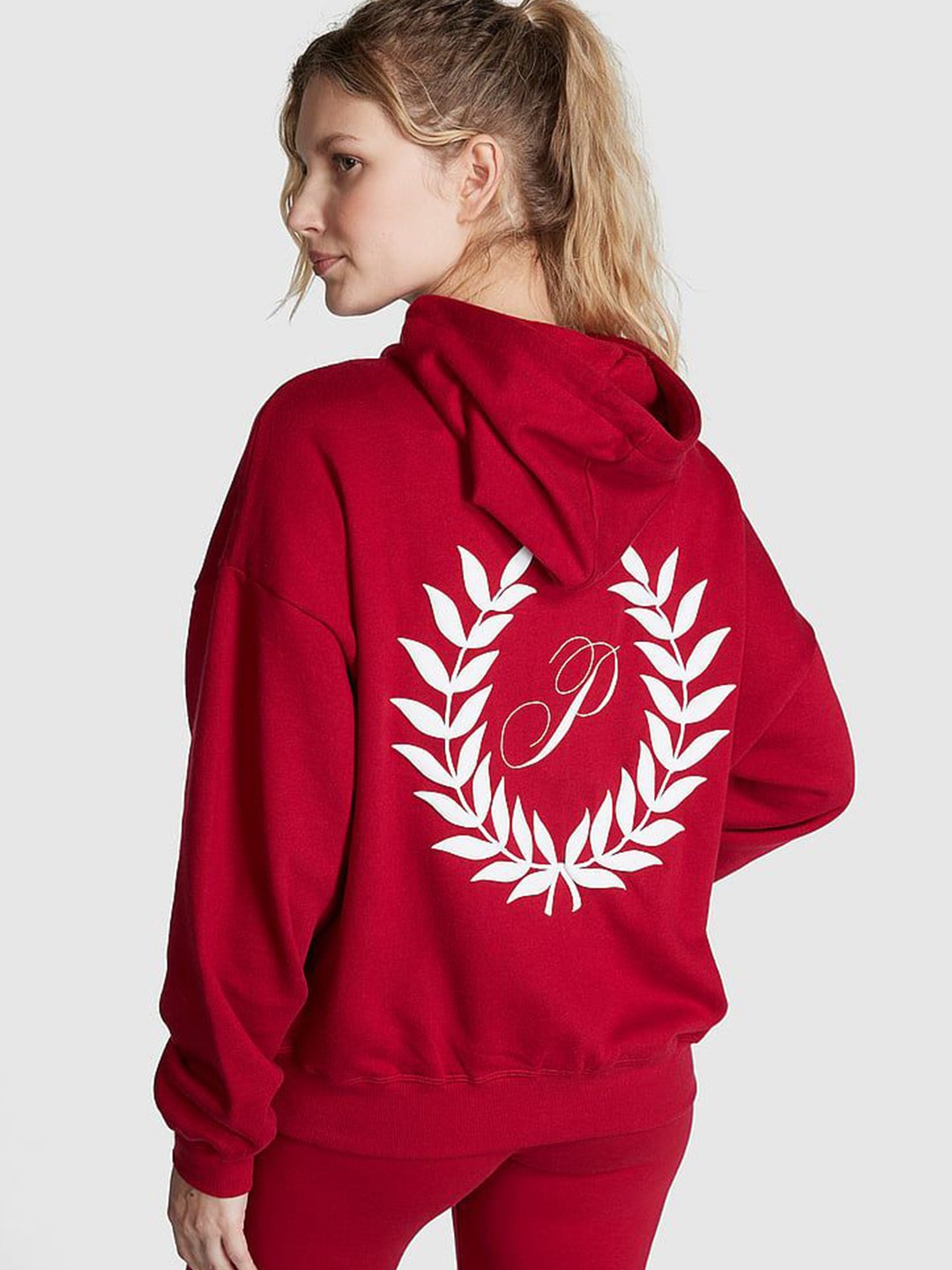 

Victoria's Secret Women Front-Open Sweatshirt, Red