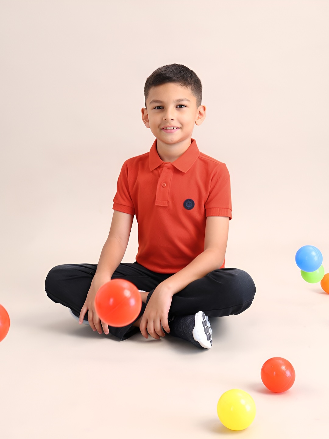 

U.S. Polo Assn. Kids Boys Brand Logo Polo Collar T-shirt, Red