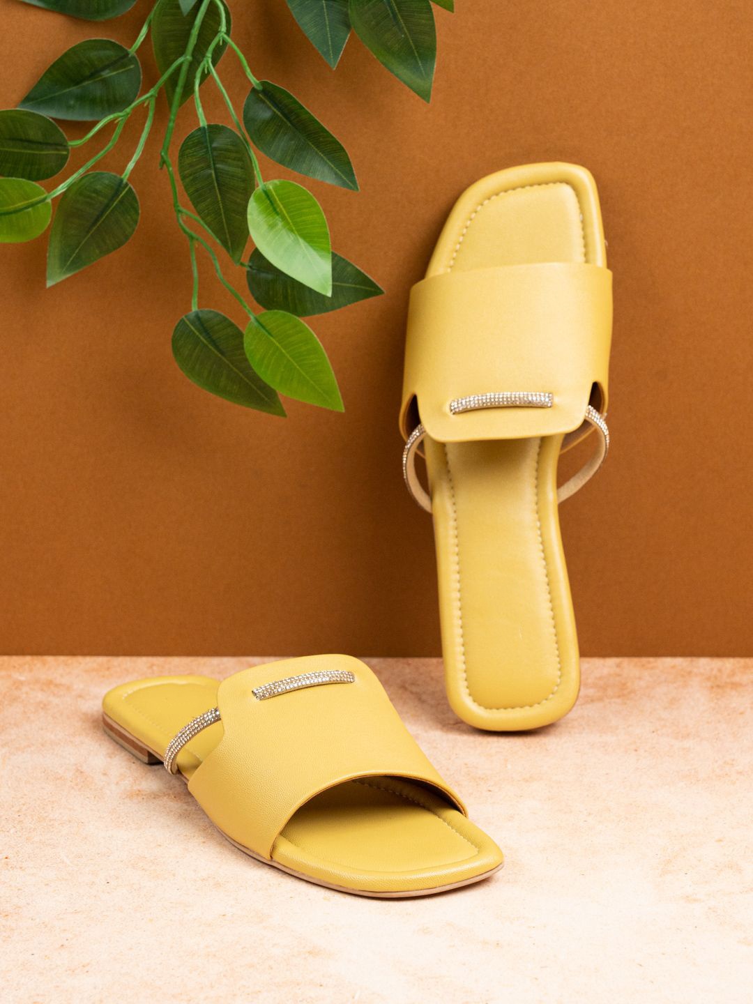 

Inc 5 Women Open Toe Flats, Yellow