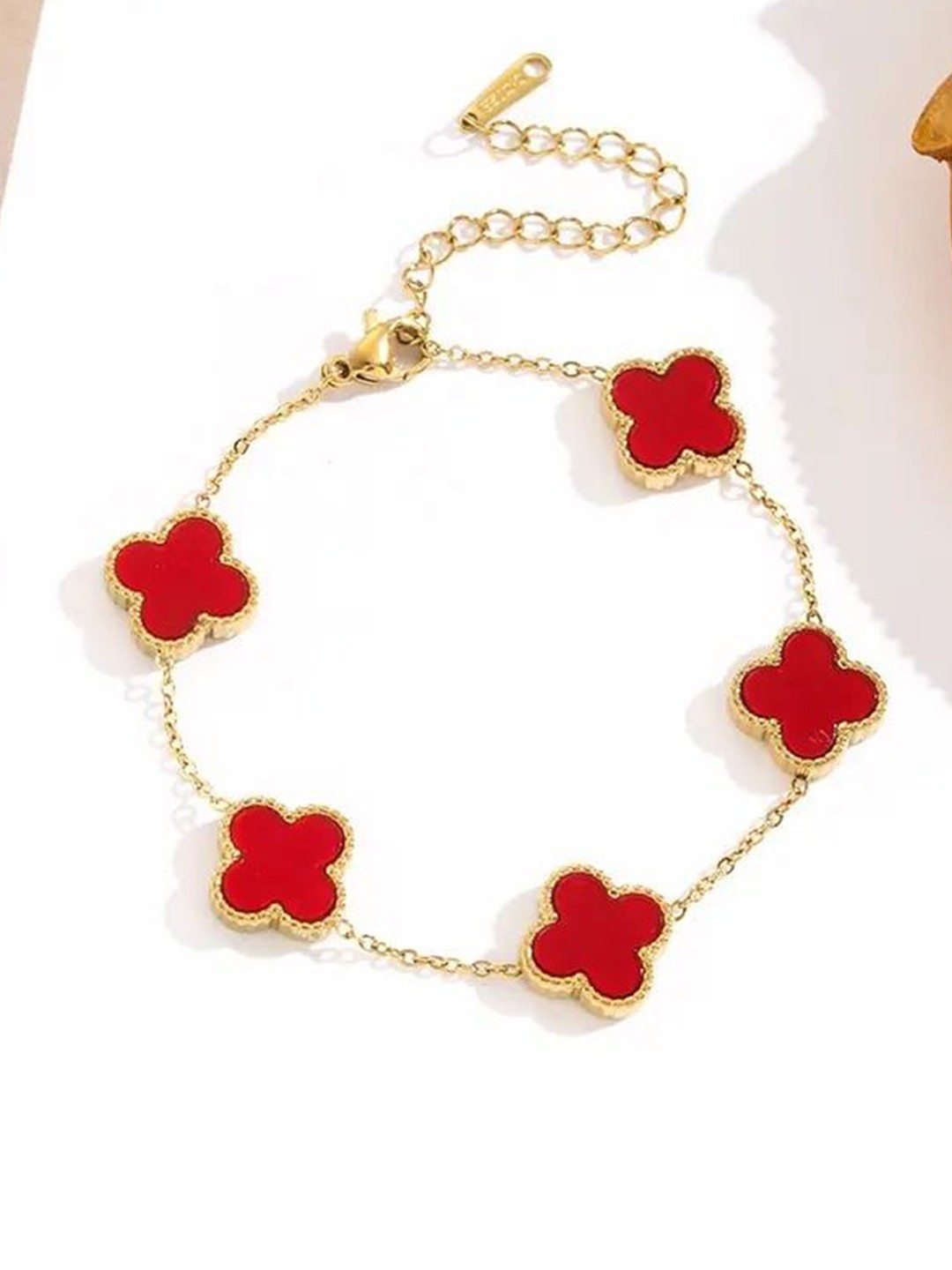 

DIVASTRI Gold-Plated Stainless Steel Anti Tarnish Link Bracelet