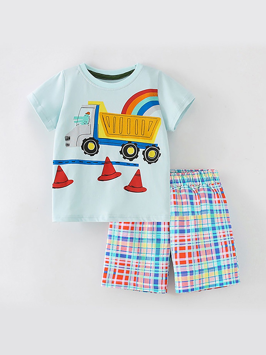 

LULU & SKY Boys Printed T-shirt with Shorts, Blue