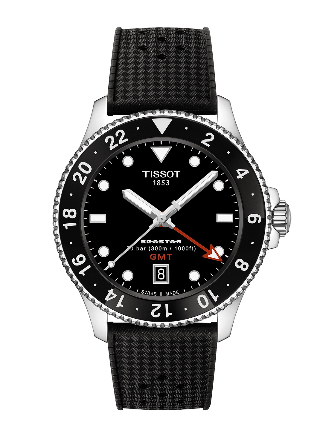 

TISSOT Men Dial & Textured Straps Analogue Watch T1208521705100, Black