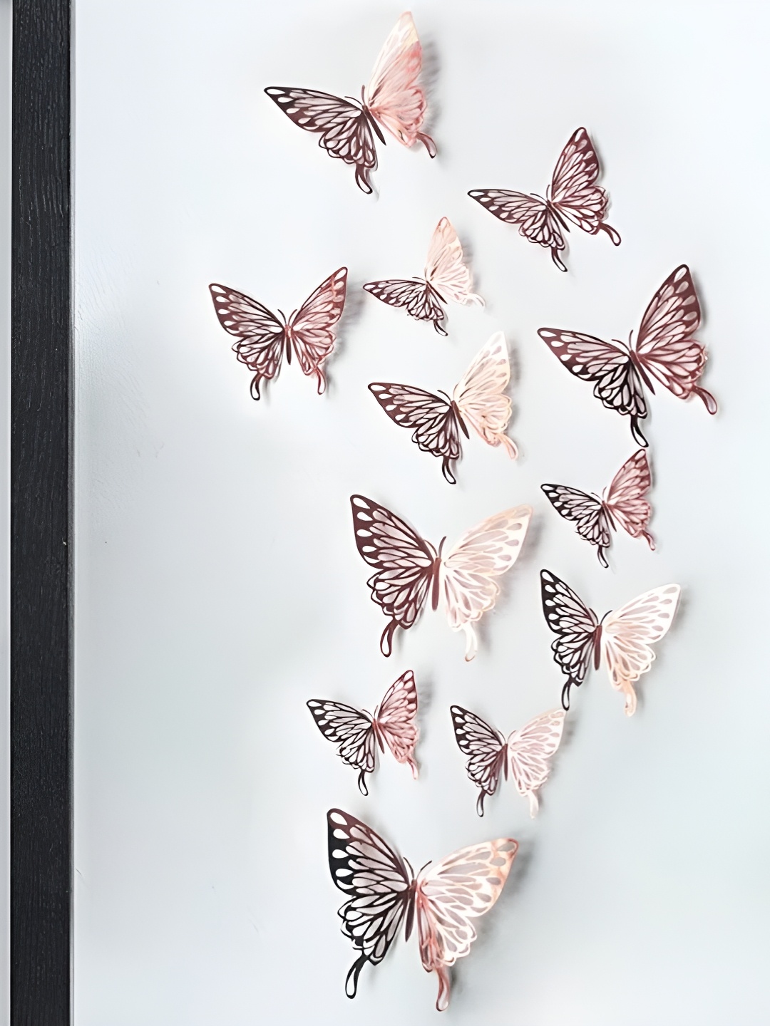 

Asian royal Set Of 12 Rose Gold Butterfly Wall Stickers