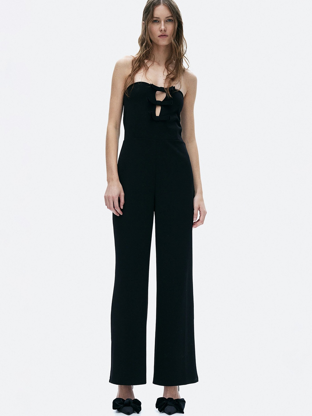 

H&M Women Bow-Front Bandeau Jumpsuit, Black
