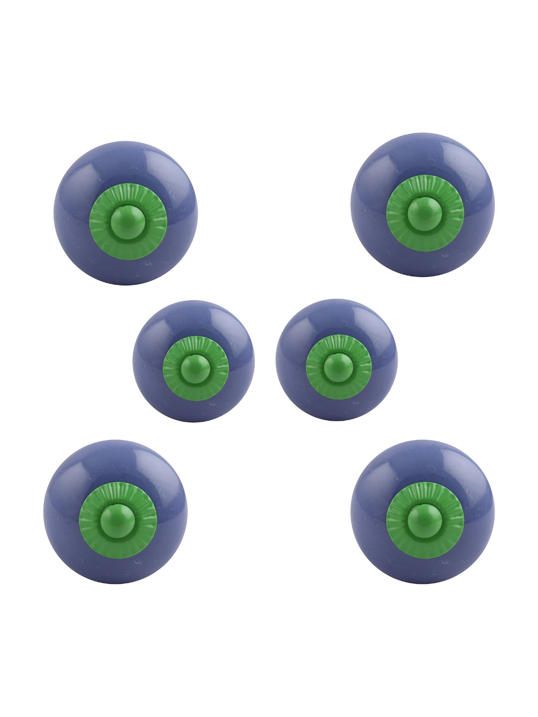 

Indianshelf Set Of 6 Blue & Green Ceramic Knobs