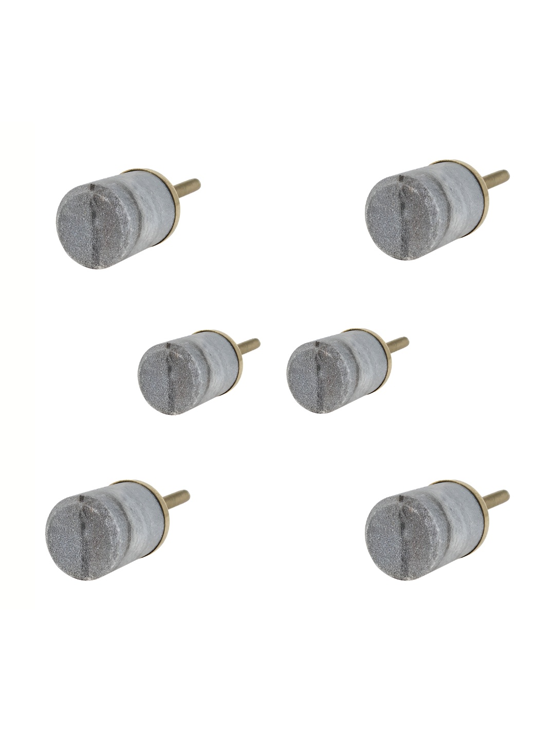 

Indianshelf Grey 6 Pieces Stone Round Knobs