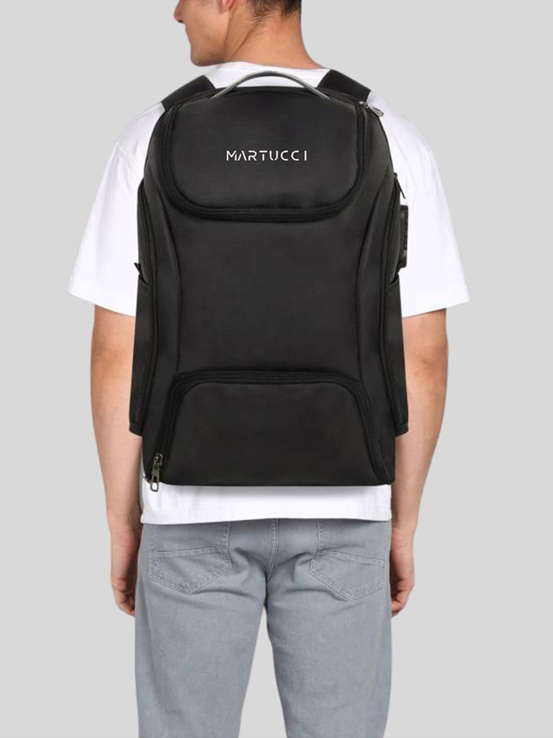 

Martucci Men Backpack with Anti-Theft, Black