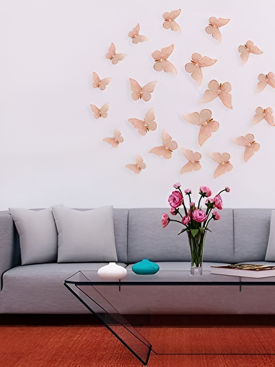 

Asian royal Peach Coloured 6 Pieces Butterfly Wall Stickers