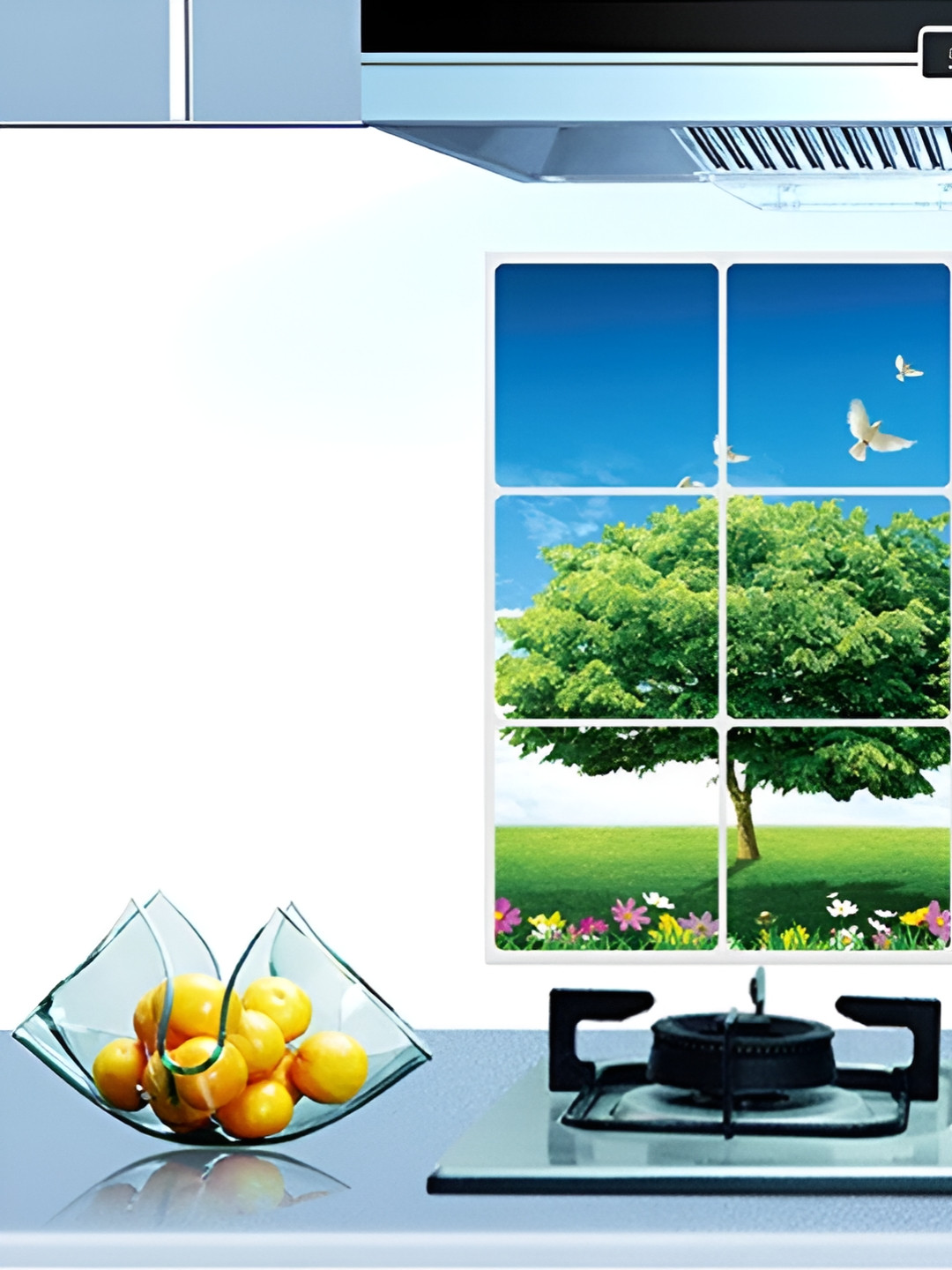 

Asian royal Blue & Green Printed Waterproof Wall Stickers