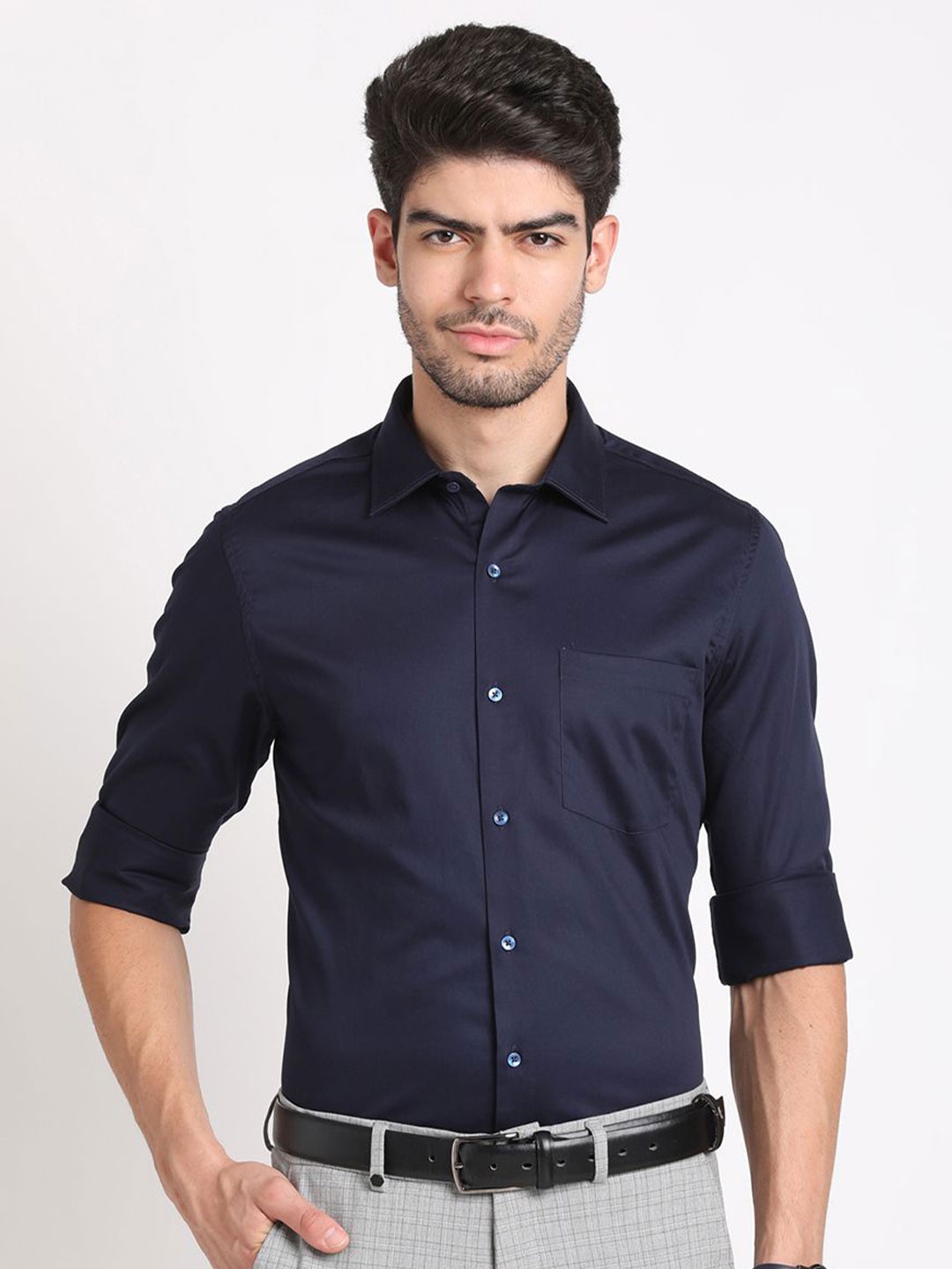 

Turtle Men Classic Slim Fit Opaque Party Shirt, Blue