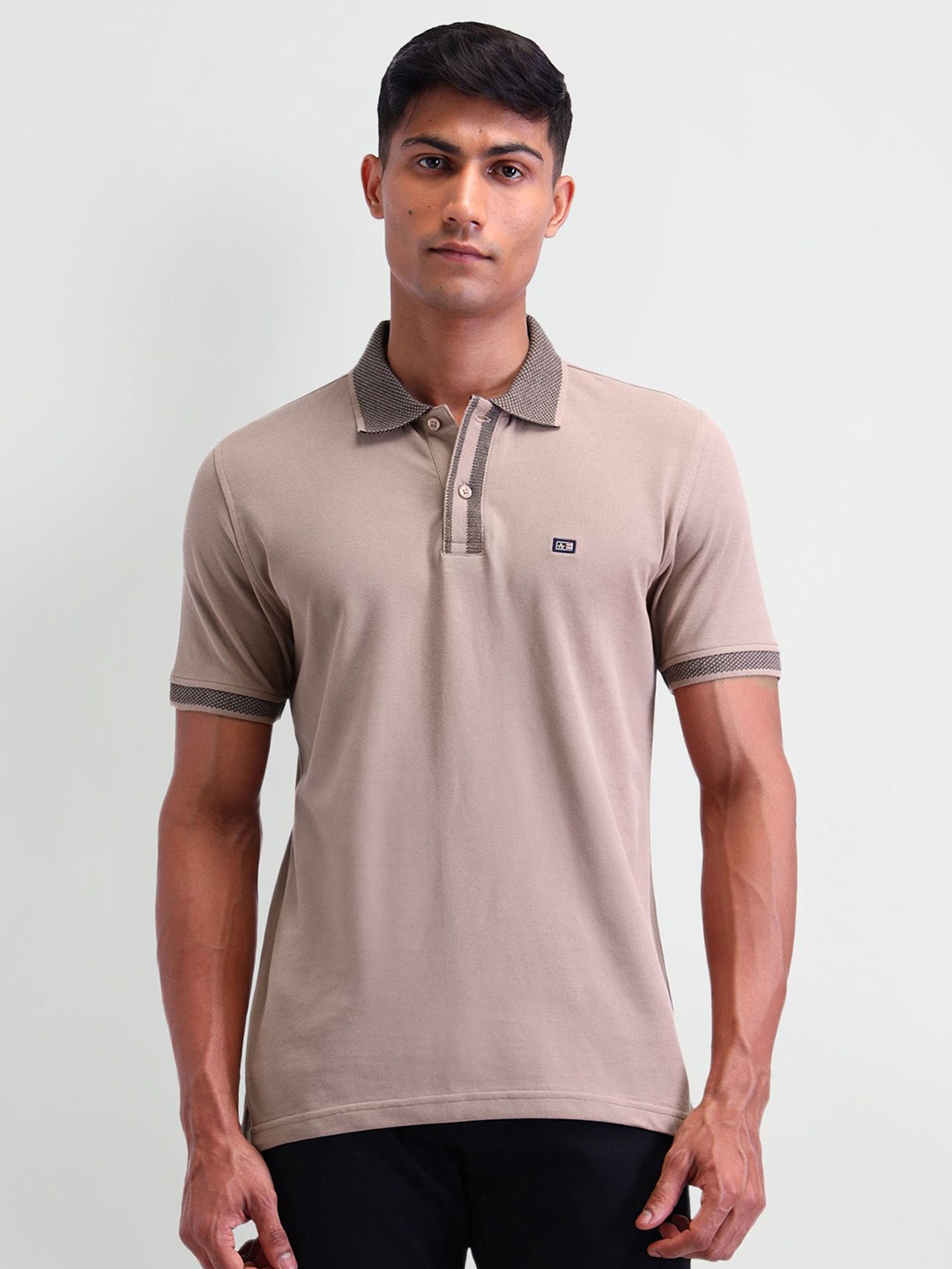 

Arrow Sport Men Brand Logo Polo Collar T-shirt, Brown