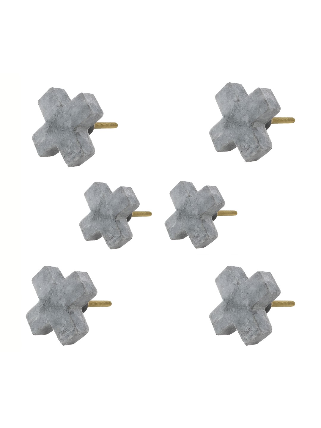

Indianshelf 6-Pcs Grey Printed Ceramic Knobs