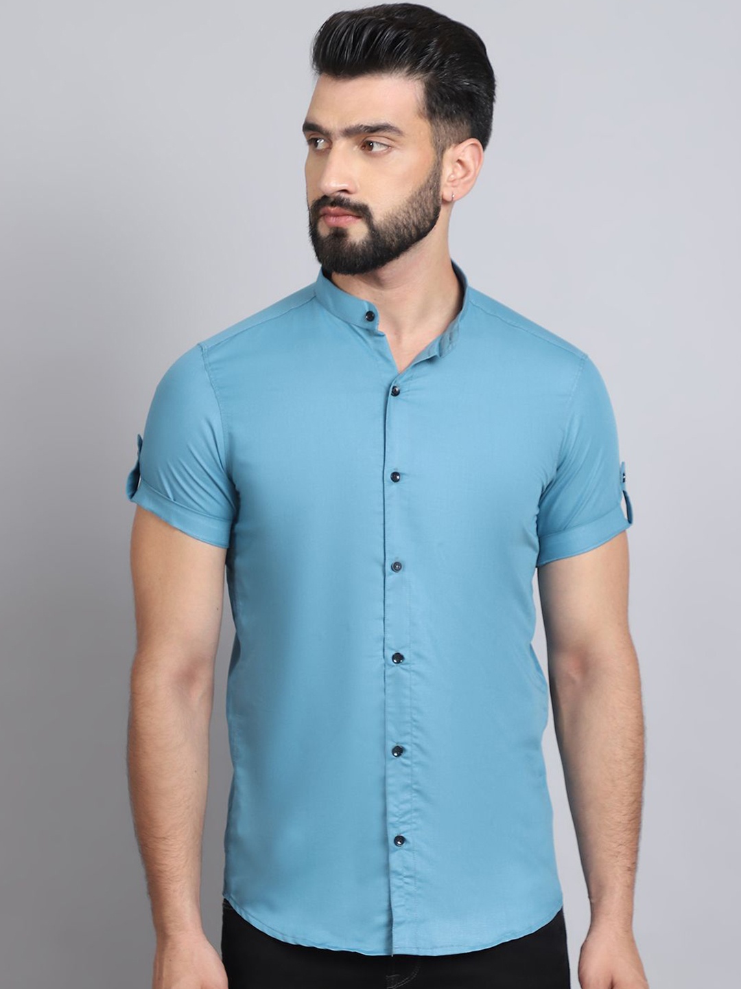 

Tanip Men Sheer Casual Shirt, Blue