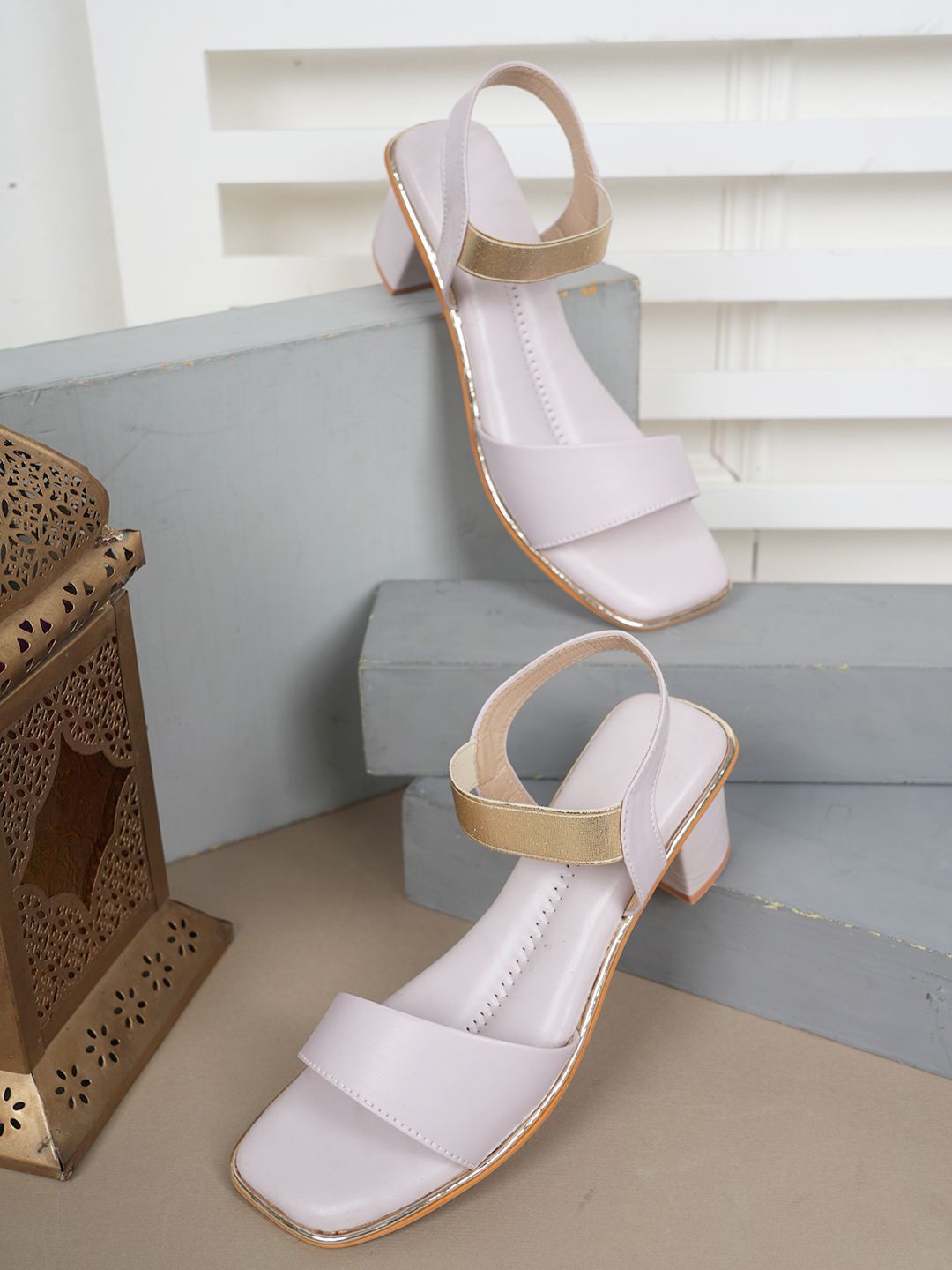 

Walkfree Women Block Heel Open Toe Sandals, Lavender