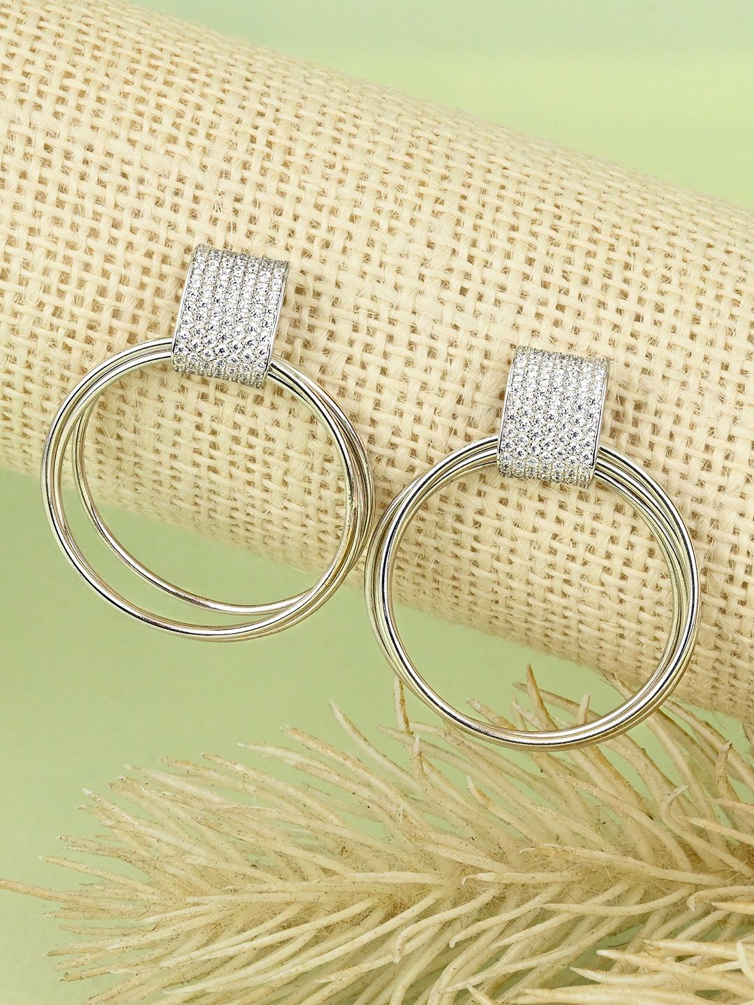 

TOUCH925 Contemporary Drop Earrings, Silver