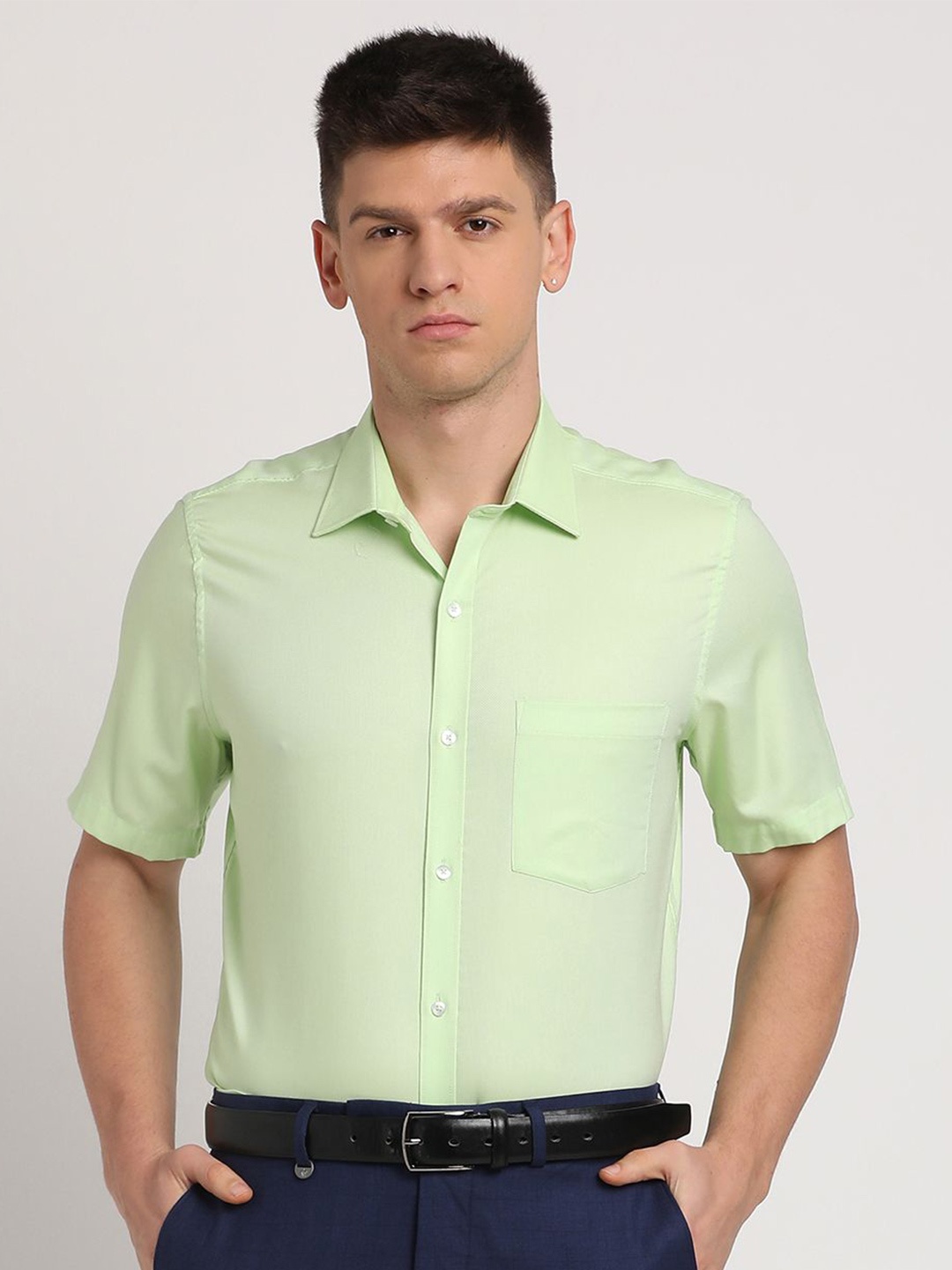 

Turtle Men Standard Opaque Formal Shirt, Green