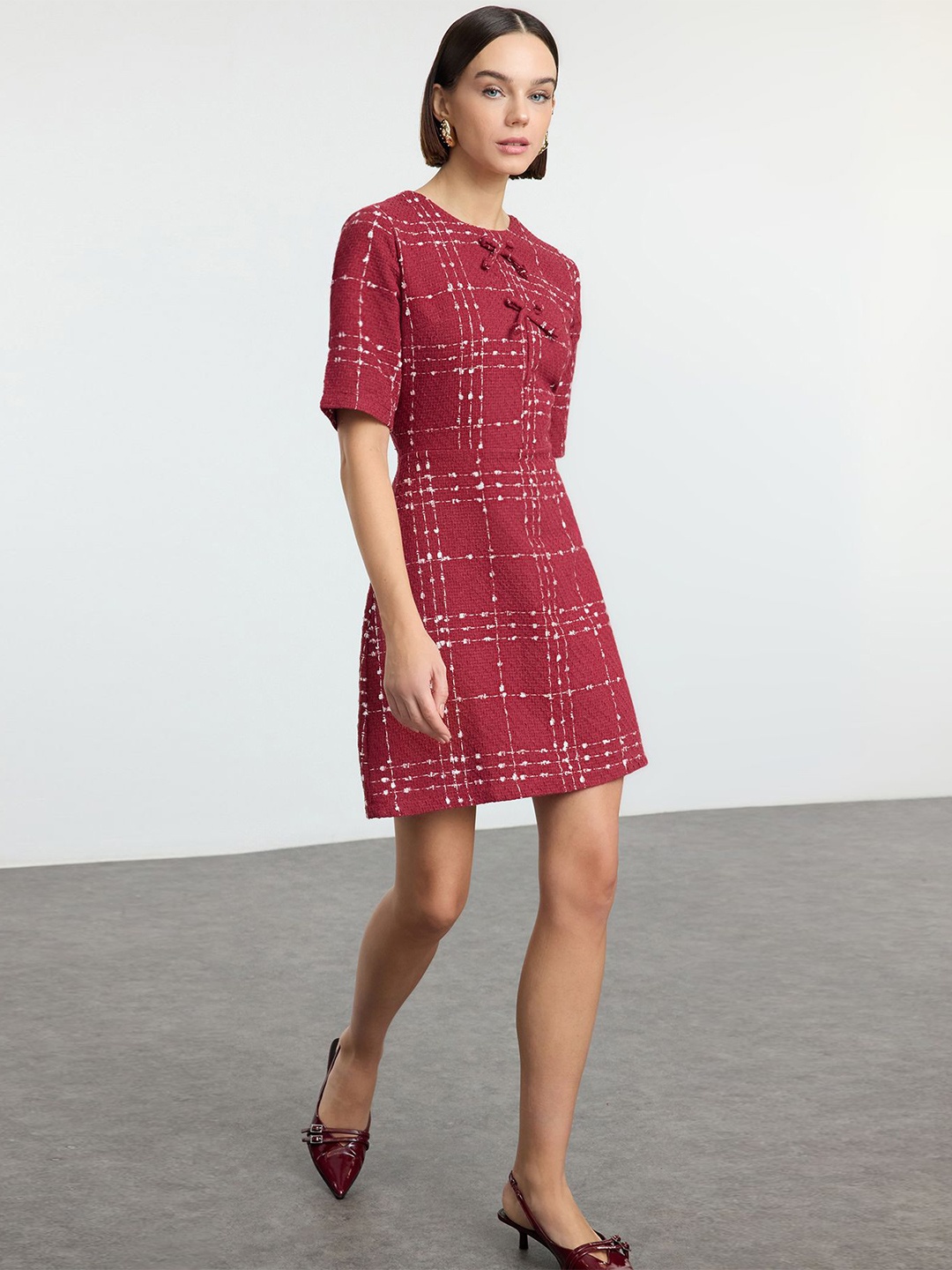 

Trendyol Print Fit & Flare Dress, Na