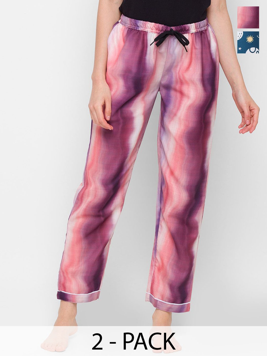 

FashionRack Women Pack Of 2 Printed Lounge Pants, Violet