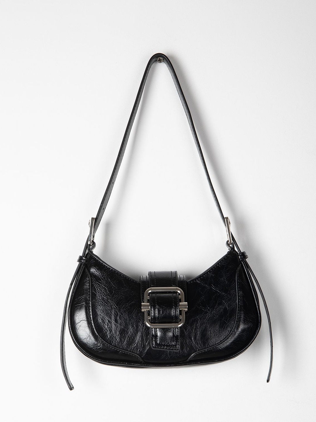 

RAVE PU Half Moon Shoulder Bag, Black