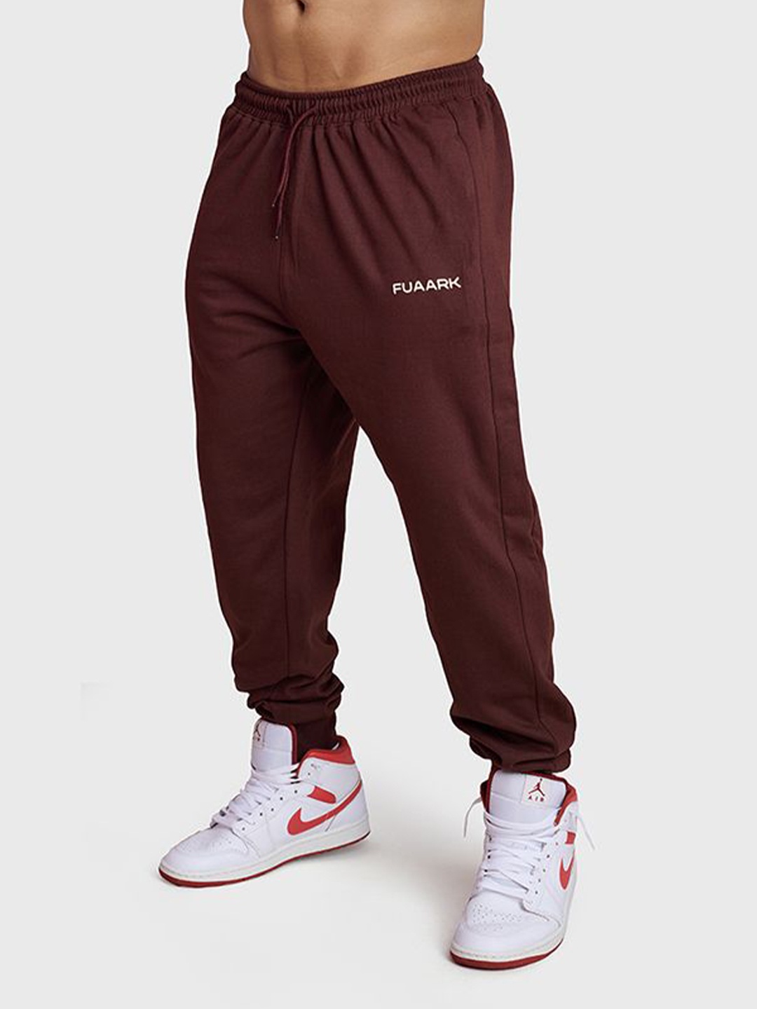 

FUAARK Men Mid-Rise Joggers, Brown